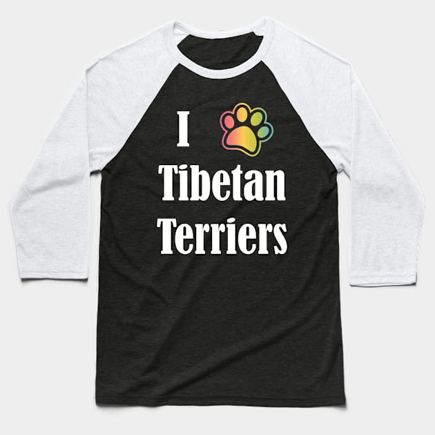 I Heart Tibetan Terriers | I Love Tibetan Terriers Baseball T-Shirt by jverdi28